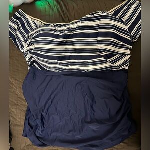Lane Bryant / cacique off the shoulder tankini top. .